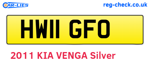 HW11GFO are the vehicle registration plates.