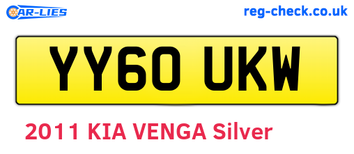 YY60UKW are the vehicle registration plates.