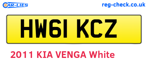 HW61KCZ are the vehicle registration plates.