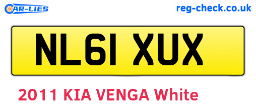 NL61XUX are the vehicle registration plates.