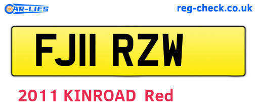 FJ11RZW are the vehicle registration plates.