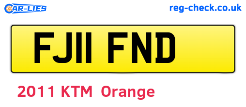 FJ11FND are the vehicle registration plates.