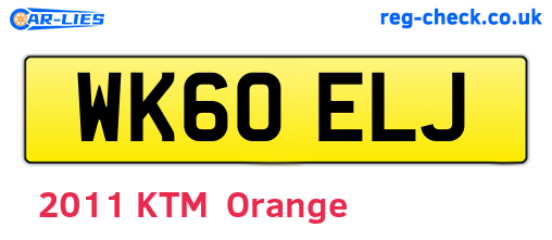 WK60ELJ are the vehicle registration plates.