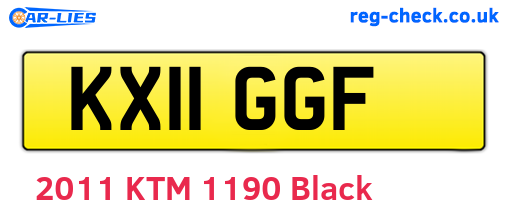 KX11GGF are the vehicle registration plates.