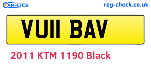 VU11BAV are the vehicle registration plates.