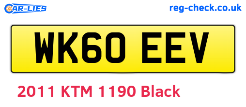 WK60EEV are the vehicle registration plates.
