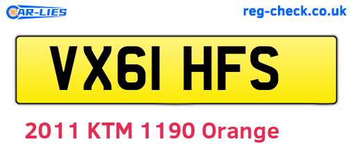 VX61HFS are the vehicle registration plates.