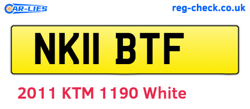 NK11BTF are the vehicle registration plates.