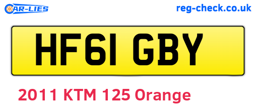 HF61GBY are the vehicle registration plates.