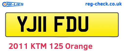 YJ11FDU are the vehicle registration plates.