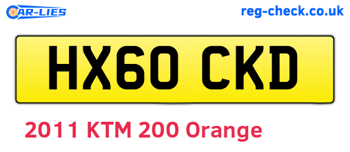 HX60CKD are the vehicle registration plates.