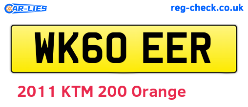 WK60EER are the vehicle registration plates.