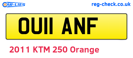 OU11ANF are the vehicle registration plates.