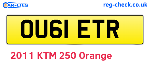 OU61ETR are the vehicle registration plates.