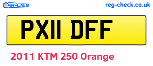PX11DFF are the vehicle registration plates.