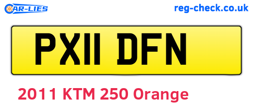 PX11DFN are the vehicle registration plates.