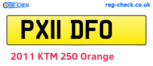 PX11DFO are the vehicle registration plates.
