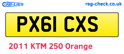 PX61CXS are the vehicle registration plates.