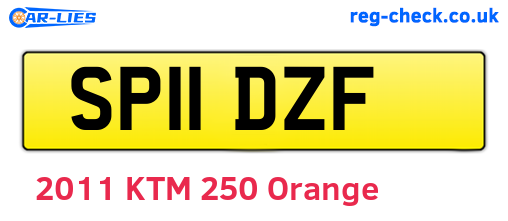 SP11DZF are the vehicle registration plates.