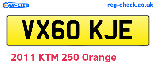 VX60KJE are the vehicle registration plates.