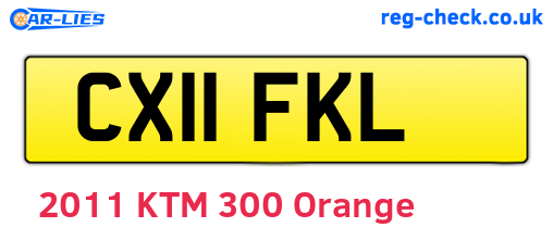 CX11FKL are the vehicle registration plates.