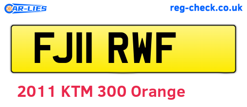 FJ11RWF are the vehicle registration plates.
