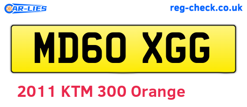 MD60XGG are the vehicle registration plates.