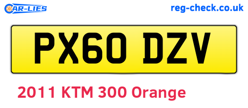 PX60DZV are the vehicle registration plates.