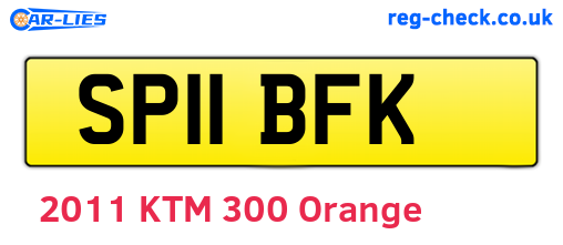 SP11BFK are the vehicle registration plates.
