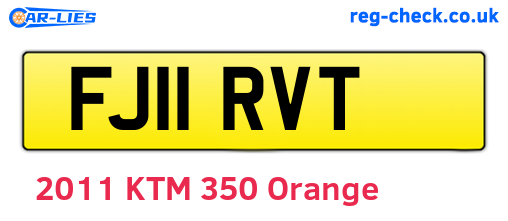 FJ11RVT are the vehicle registration plates.