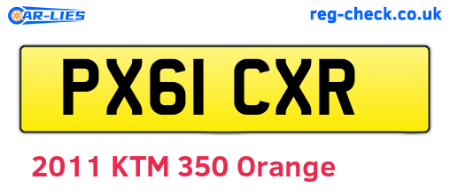 PX61CXR are the vehicle registration plates.