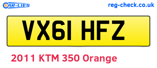 VX61HFZ are the vehicle registration plates.