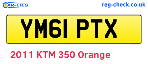 YM61PTX are the vehicle registration plates.