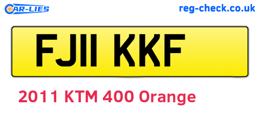 FJ11KKF are the vehicle registration plates.