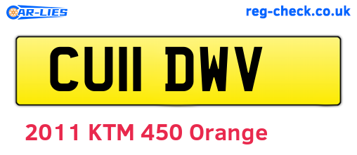 CU11DWV are the vehicle registration plates.