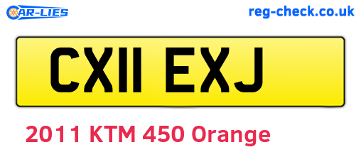 CX11EXJ are the vehicle registration plates.