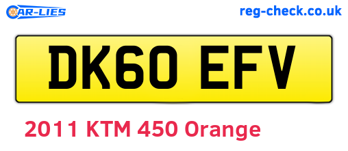 DK60EFV are the vehicle registration plates.