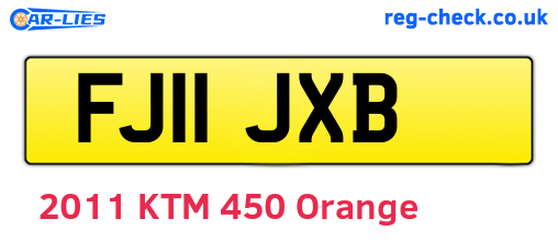 FJ11JXB are the vehicle registration plates.