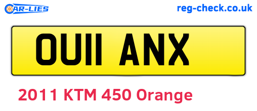 OU11ANX are the vehicle registration plates.