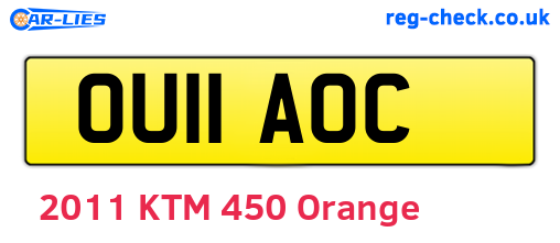 OU11AOC are the vehicle registration plates.