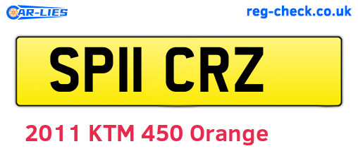 SP11CRZ are the vehicle registration plates.