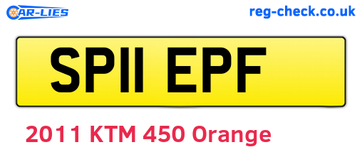 SP11EPF are the vehicle registration plates.