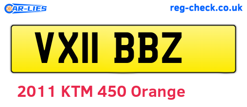 VX11BBZ are the vehicle registration plates.