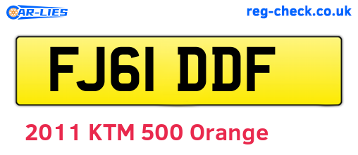 FJ61DDF are the vehicle registration plates.