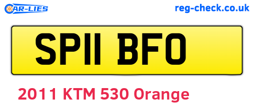 SP11BFO are the vehicle registration plates.