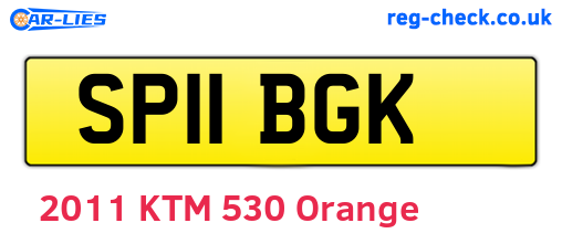 SP11BGK are the vehicle registration plates.
