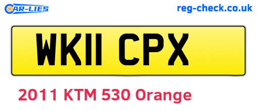 WK11CPX are the vehicle registration plates.