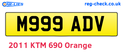 M999ADV are the vehicle registration plates.