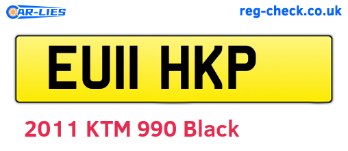 EU11HKP are the vehicle registration plates.