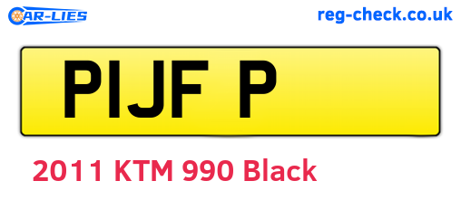 P1JFP are the vehicle registration plates.